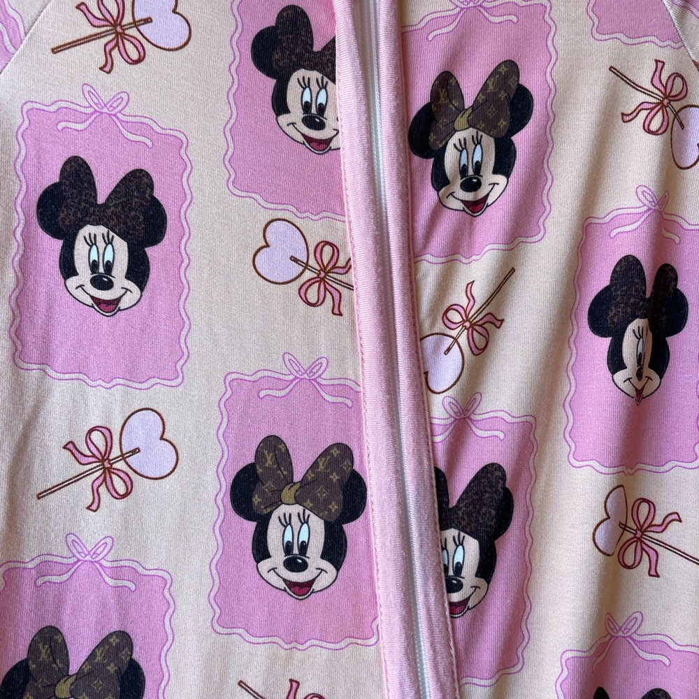Wei Wei Bamboo Minnie Mouse Print Pink Bamboo Zippy Sleeper - Picture 3 of 5